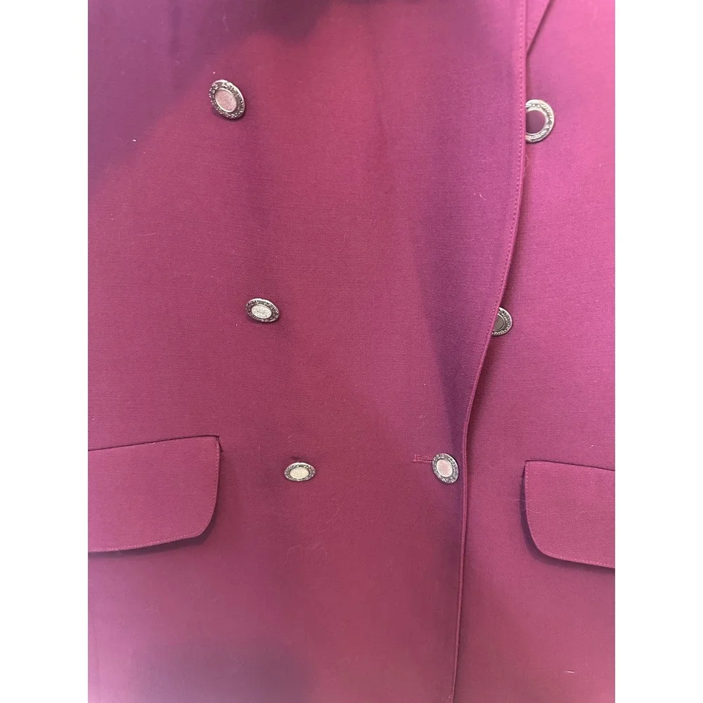 Austin Reed London Vintage Double Breasted Blazer Plum Burgundy Womens 14